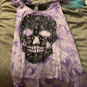 Purple skull tank top